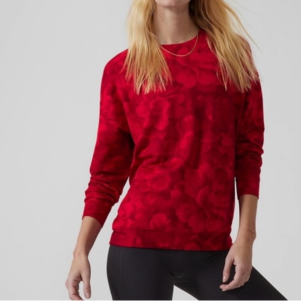 Athleta Red floral Sweater - Picture 4 of 4